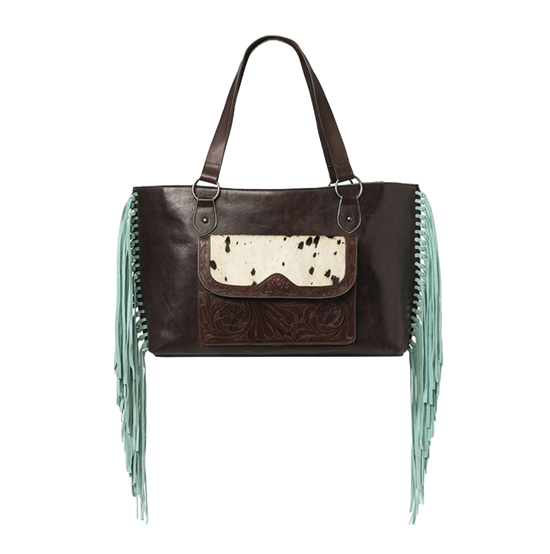 Ariat Ladies Willa Brown & Turquoise Leather Fringe Tote A770012702