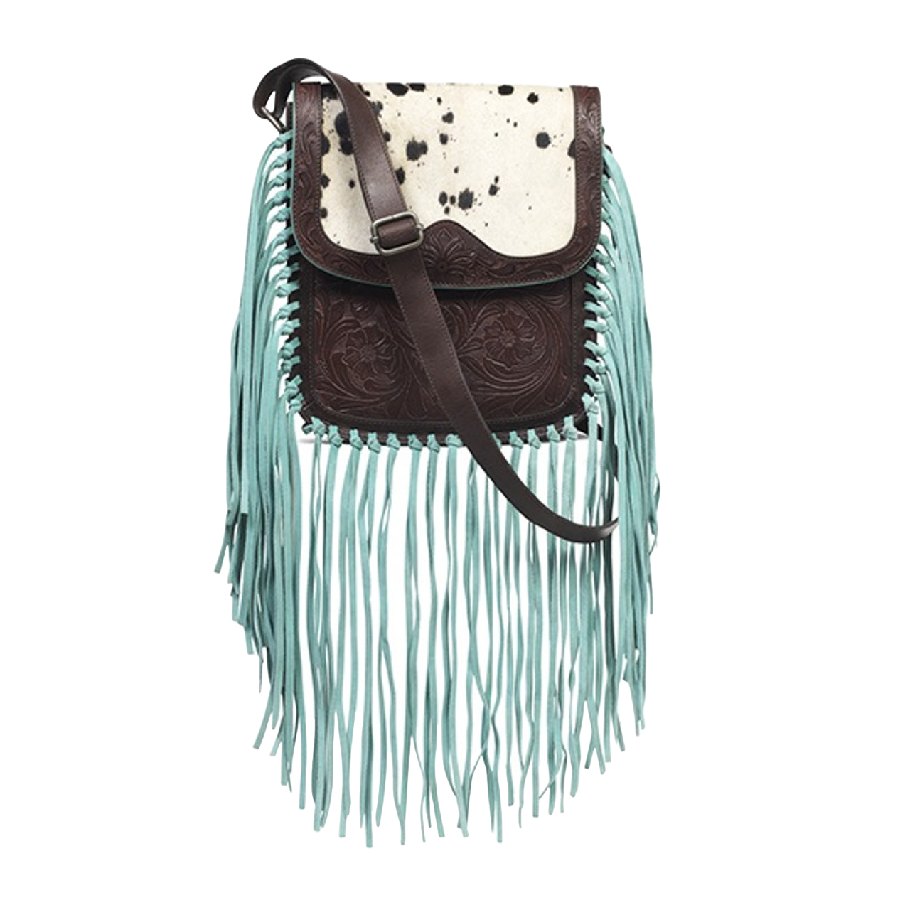 Ariat Ladies Willa Brown & Turquoise Calf Hair Crossbody Purse A770012902