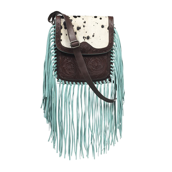 Ariat Ladies Willa Brown & Turquoise Calf Hair Crossbody Purse A770012902