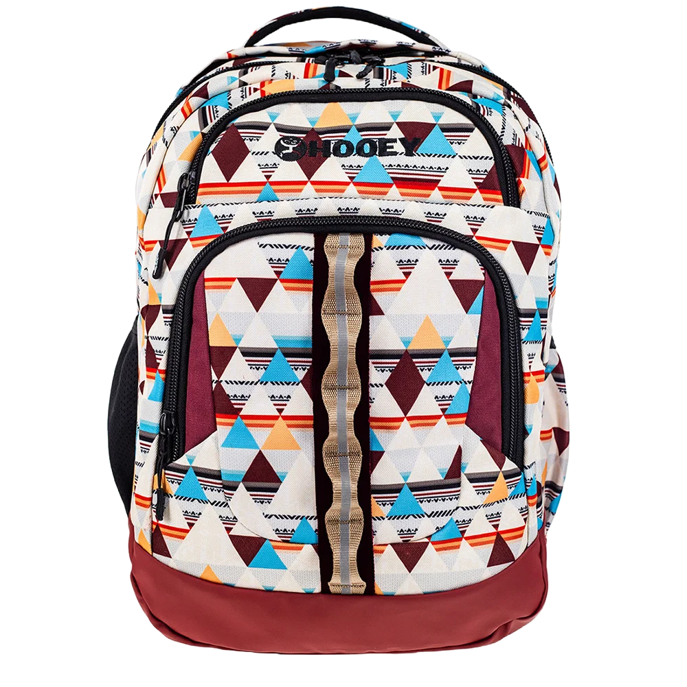 Hooey Ox Burgundy & Cream Aztec Backpack BP064AZCR