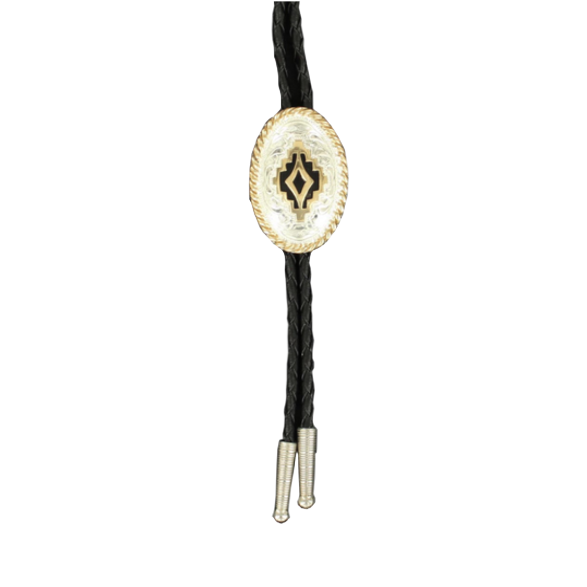 Crumrine Silver & Gold Aztec Western Bolo Tie C10851