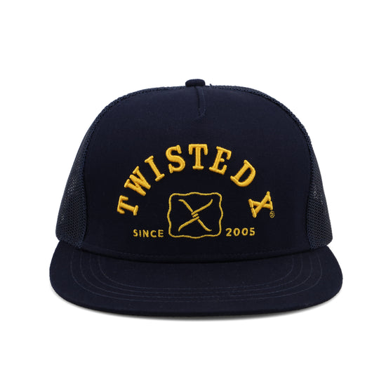 Twisted X Classic Navy & Yellow Snapback Trucker Hat CAP0013