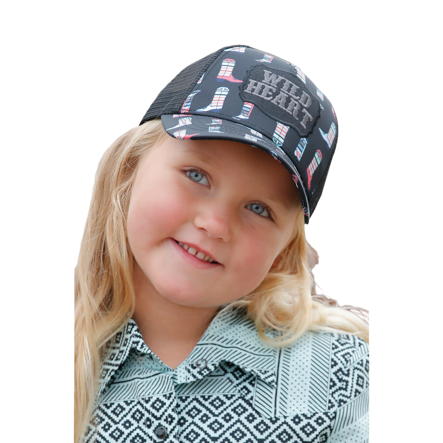 Cinch Youth Girl's Black Western Boot Trucker Cap CCC0042028