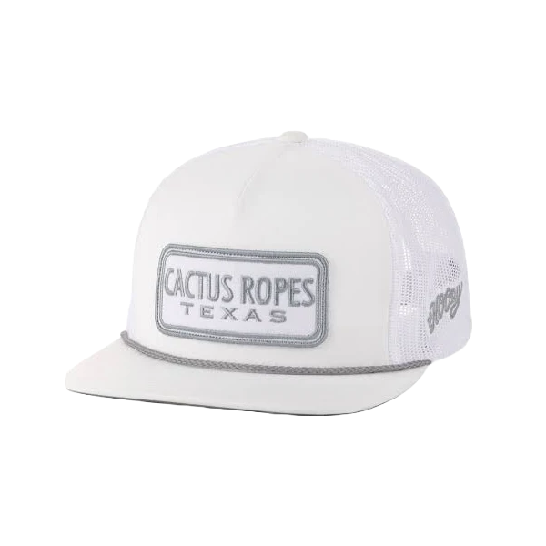 Hooey Men's Cactus Ropes 5 Panel White Trucker Cap CR093