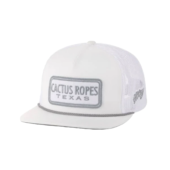 Hooey Men's Cactus Ropes 5 Panel White Trucker Cap CR093