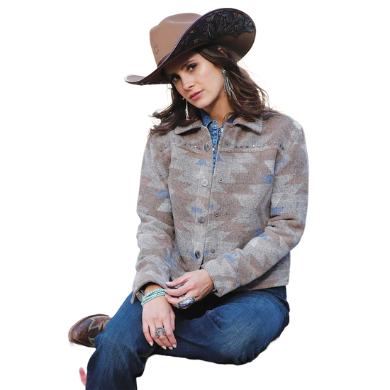 Cinch Ladies Wooly Brushed Tweed Aztec Stone Jacket CWJ7481001