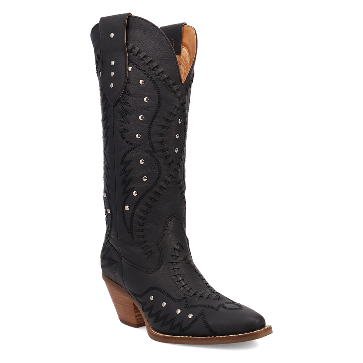 Dingo Ladies Pretty 'N Pink B-Lace Black Western Tall Boots DI2220-BK