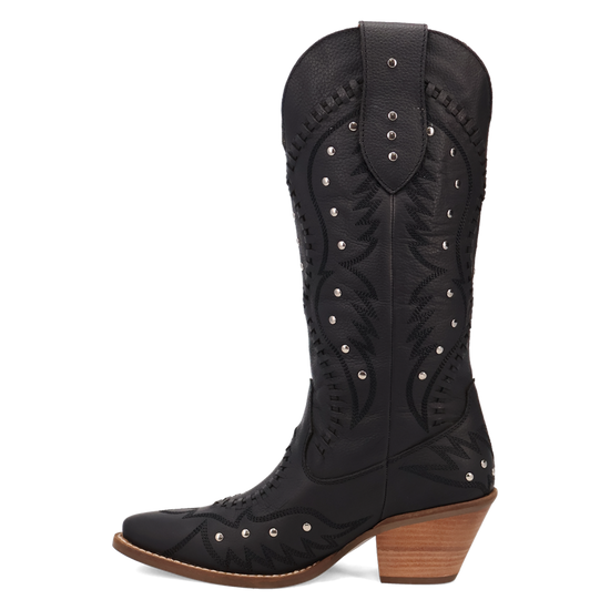 Dingo Ladies Pretty 'N Pink B-Lace Black Western Tall Boots DI2220-BK