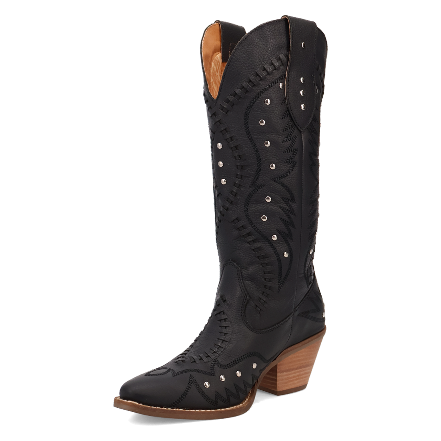 Dingo Ladies Pretty 'N Pink B-Lace Black Western Tall Boots DI2220-BK