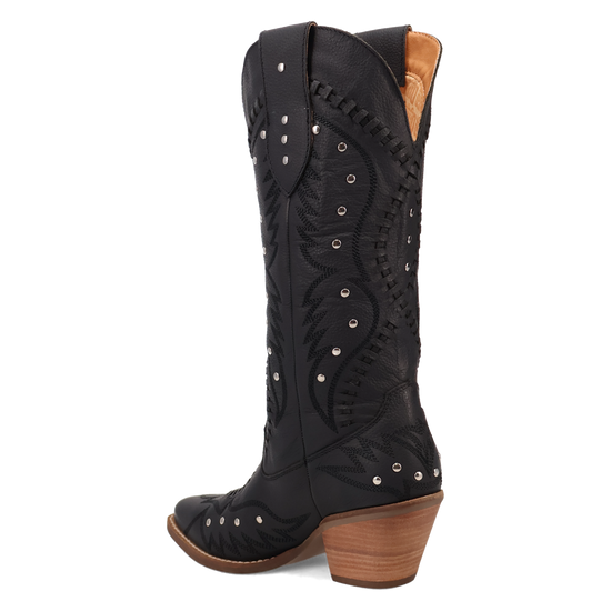 Dingo Ladies Pretty 'N Pink B-Lace Black Western Tall Boots DI2220-BK