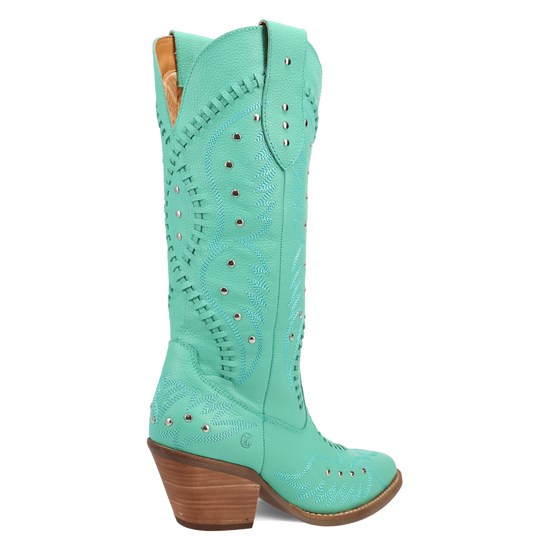 Dingo Ladies Pretty 'N Pink B-Lace Green Western Tall Boots DI2220-GN