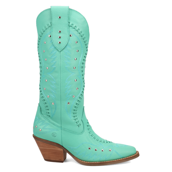 Dingo Ladies Pretty 'N Pink B-Lace Green Western Tall Boots DI2220-GN