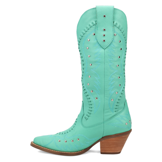 Dingo Ladies Pretty 'N Pink B-Lace Green Western Tall Boots DI2220-GN