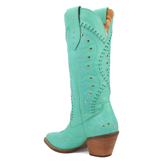 Dingo Ladies Pretty 'N Pink B-Lace Green Western Tall Boots DI2220-GN