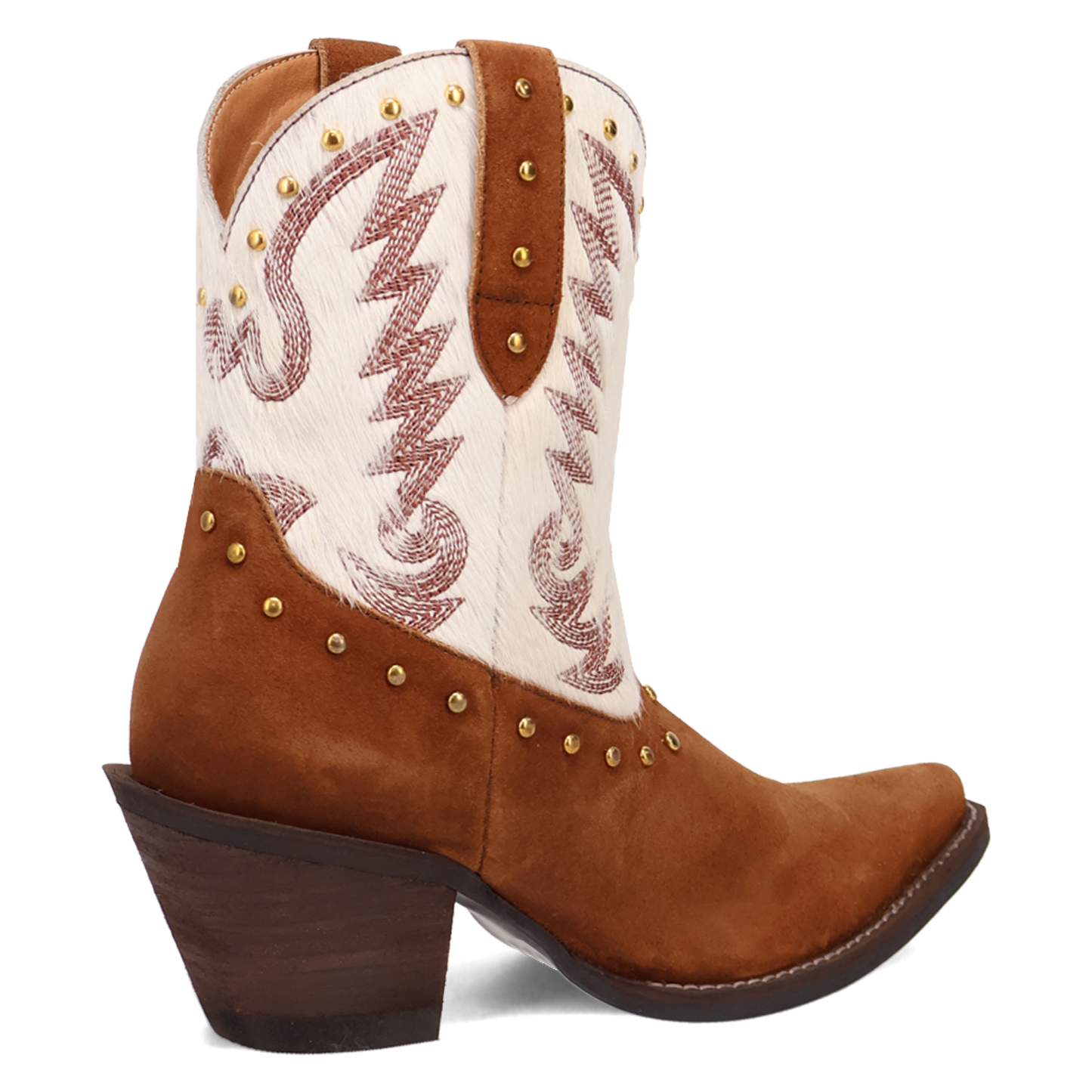 Dingo Ladies Rodeo Queen Suede Hair On Brown Booties DI2222-BN