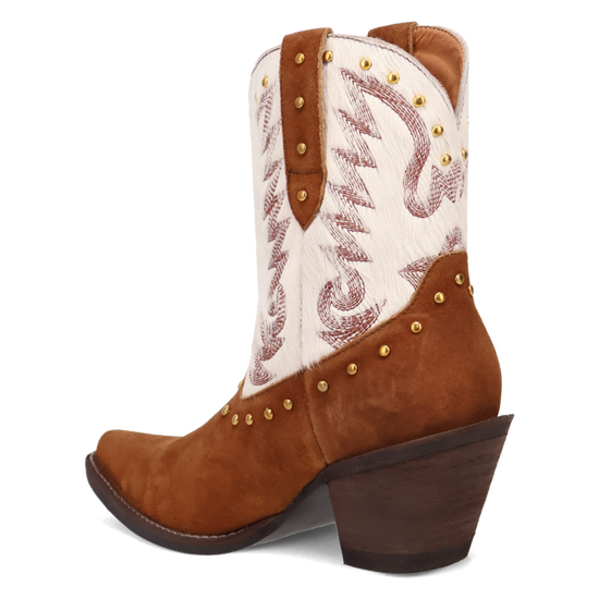 Dingo Ladies Rodeo Queen Suede Hair On Brown Booties DI2222-BN