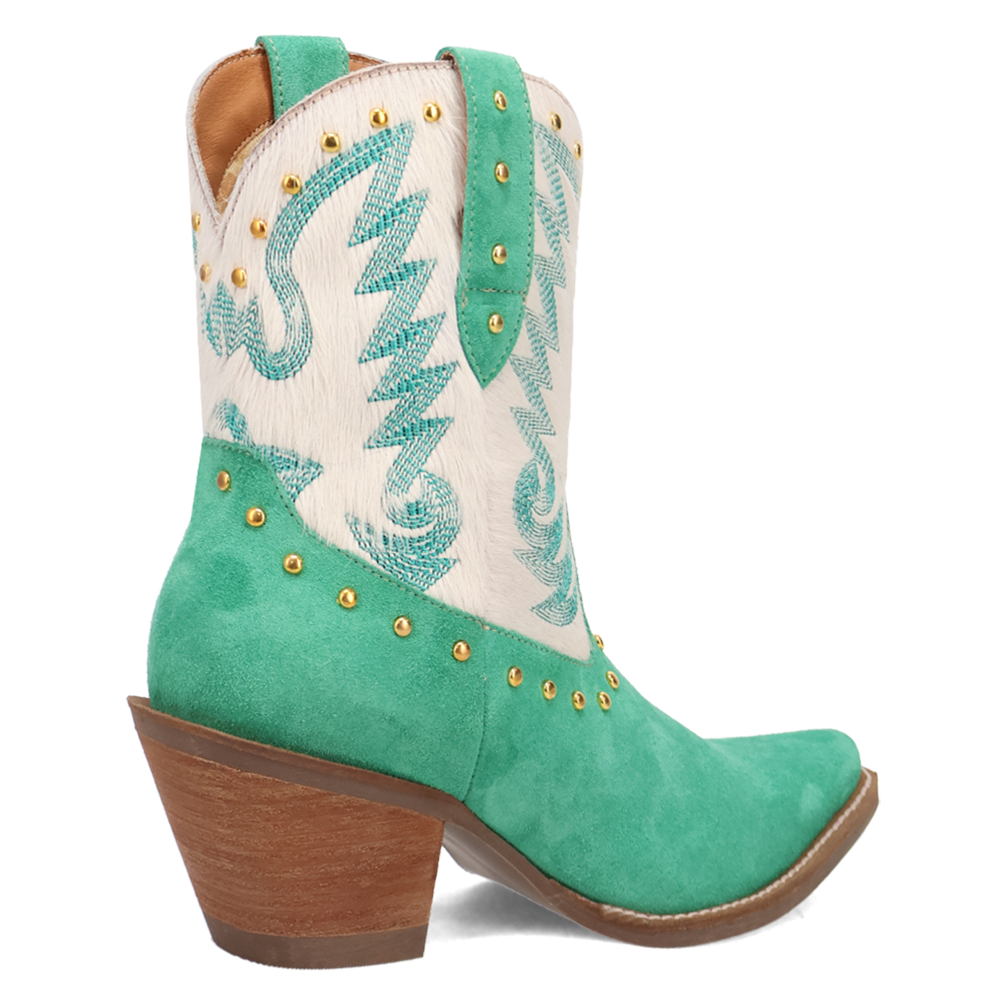 Dingo Ladies Rodeo Queen Suede Hair On Green Booties DI2222-GN