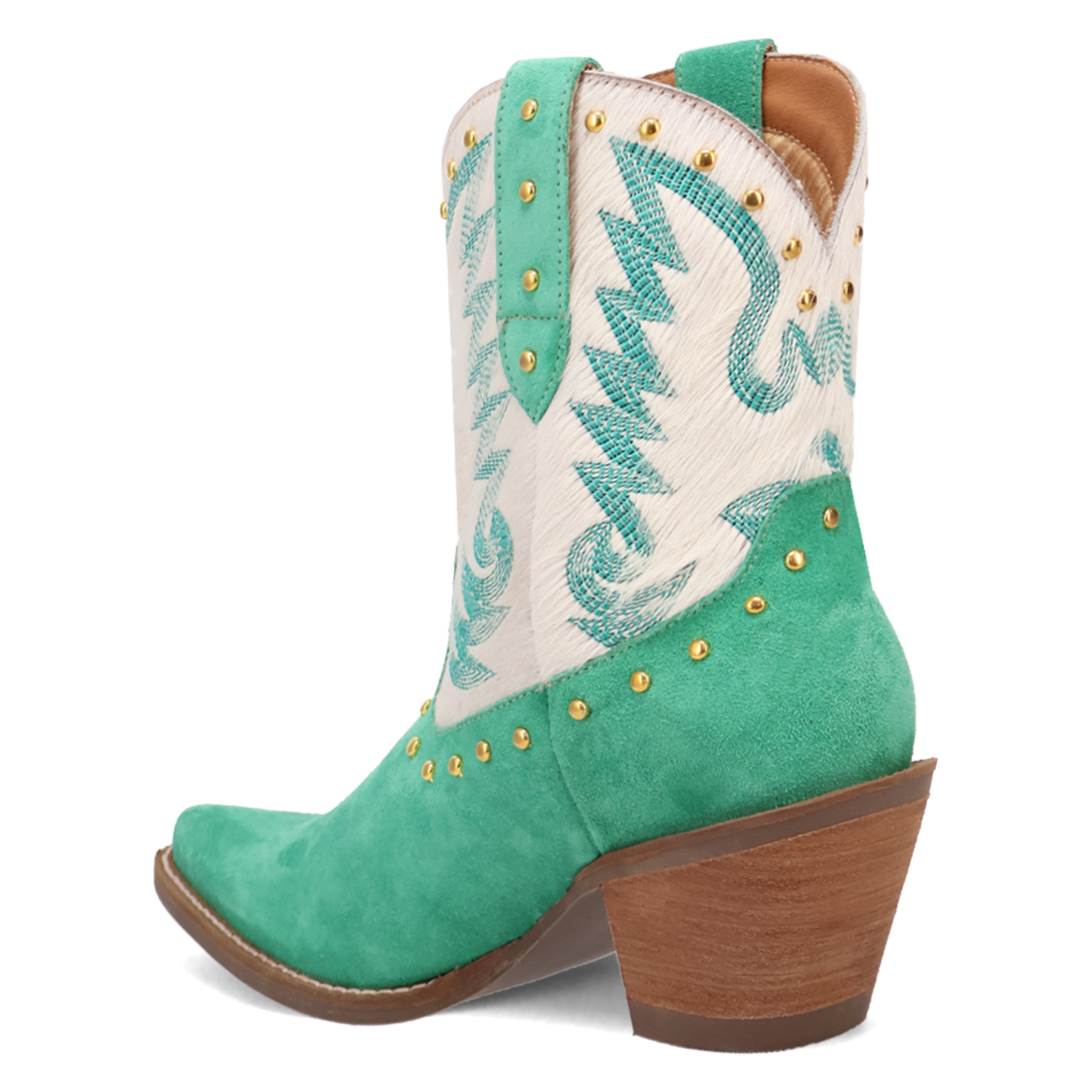 Dingo Ladies Rodeo Queen Suede Hair On Green Booties DI2222-GN