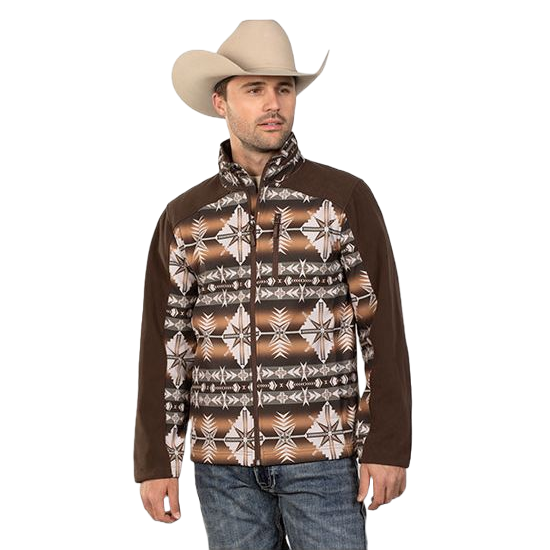 Powder River Outfitters Men's Aztec Dark Brown Softshell Jacket DM92C04067