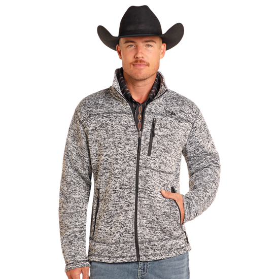 Powder River Outfitters Men's Knit Melange Black & Grey Jacket DM92C04101-01