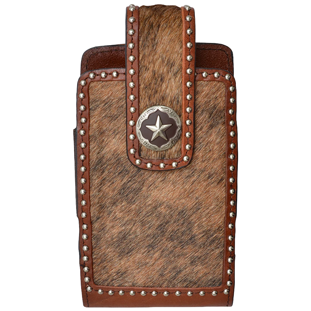 M&F Tan With Road Hair Brown Steel Star Phone Holder DPH644