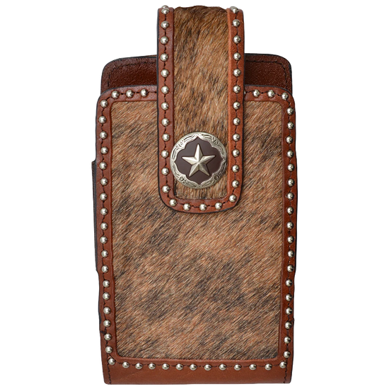 M&F Tan With Road Hair Brown Steel Star Phone Holder DPH644