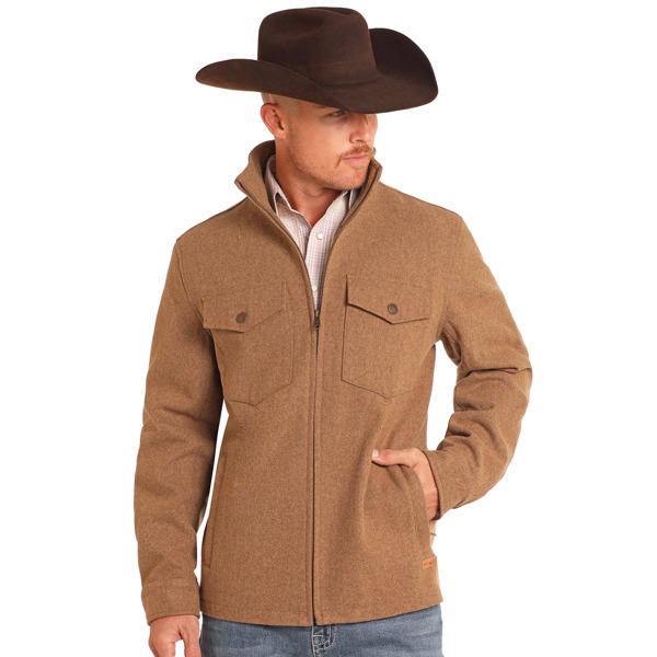 Powder River Outfitters Men's Heather Camel Wool Coat DM92C04051