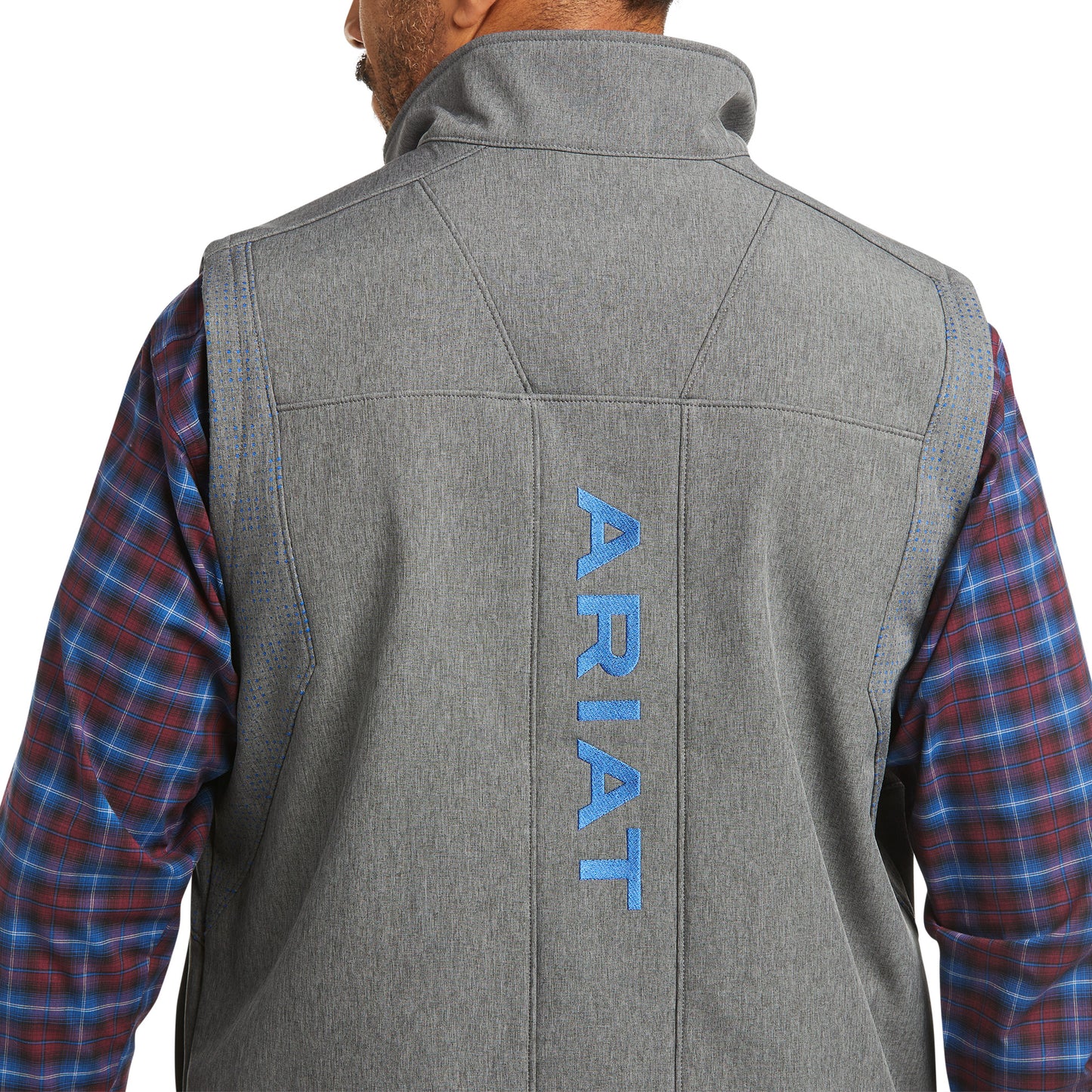 Ariat Men's Vernon Vent Charcoal and Cobalt Softshell Vest 10037496