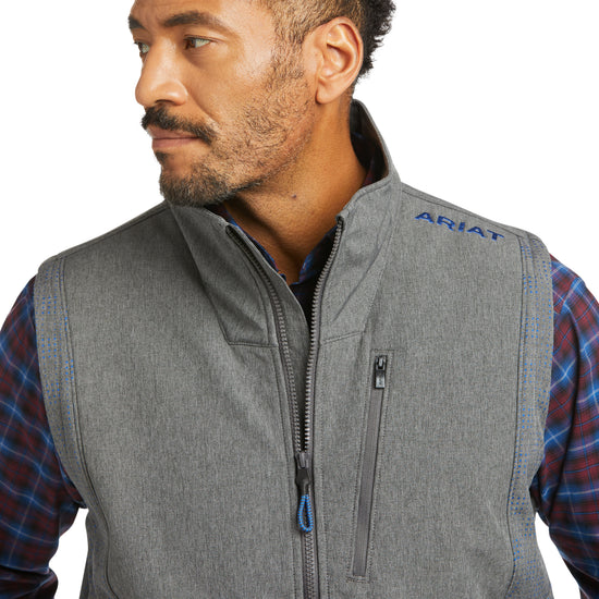 Ariat Men's Vernon Vent Charcoal and Cobalt Softshell Vest 10037496