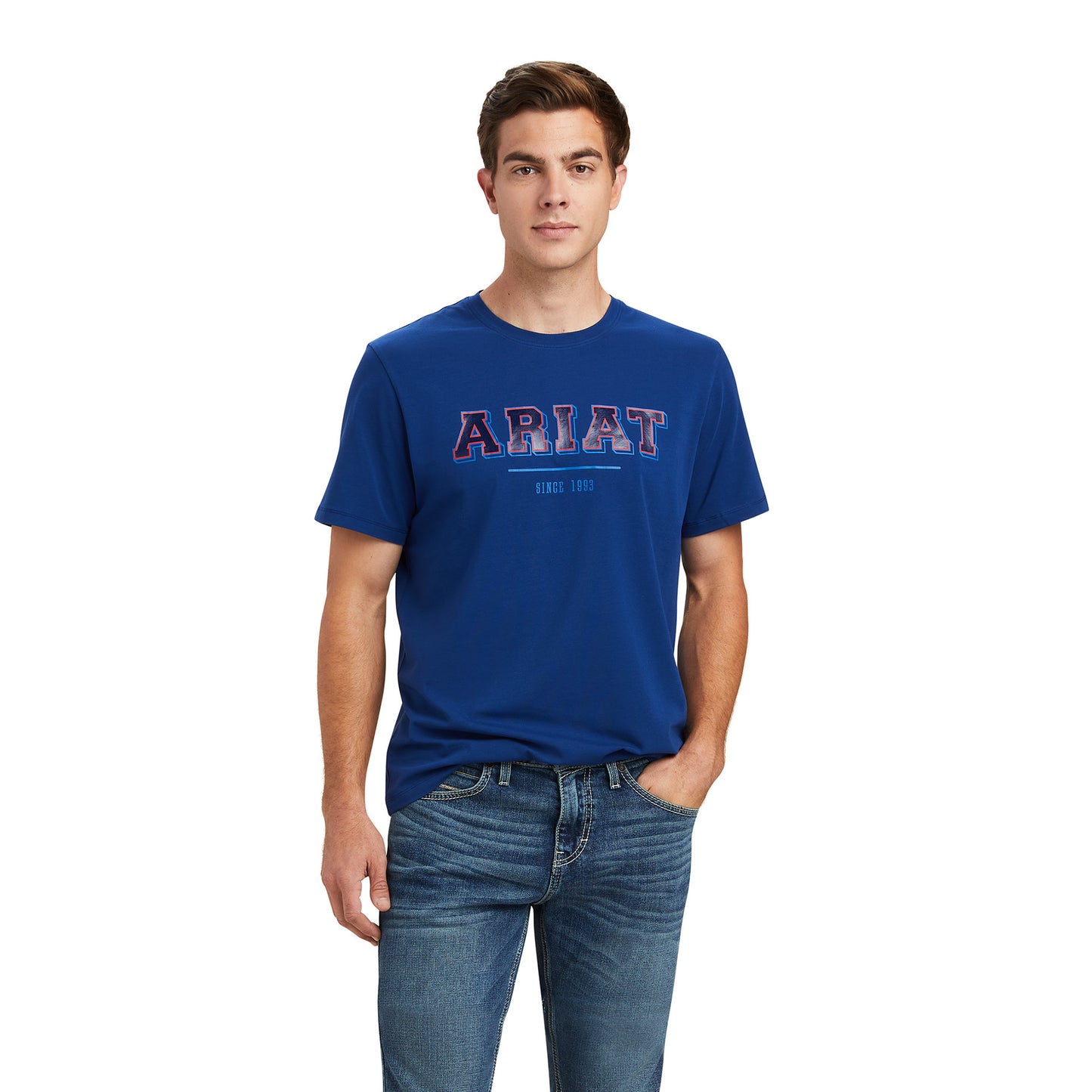 Ariat® Men's Varsity Estate Blue Short Sleeve T-shirt 10041352