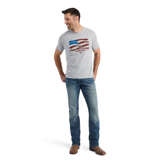 Ariat® Men's Athletic Heather Grey Flagscape Graphic T-Shirt 10042777