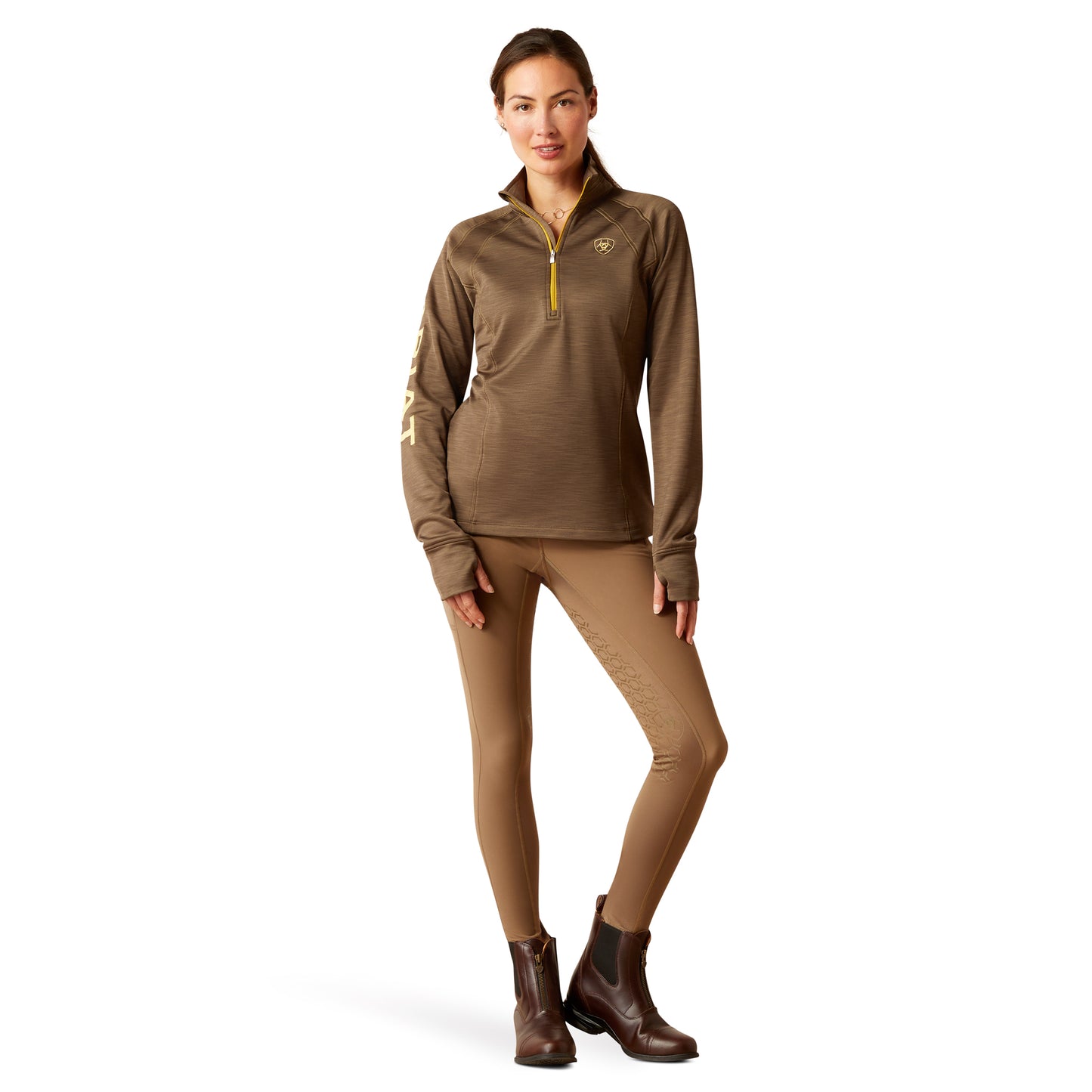 Ariat Ladies Tek Team Canteen Brown 1/2 Zip Sweatshirt 10046709