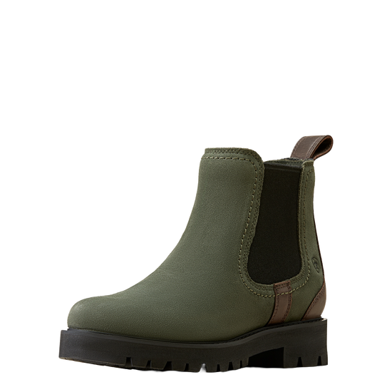 Ariat Ladies Wexford Lug Waterproof Forest Night Green Chelsea Boot 10047030