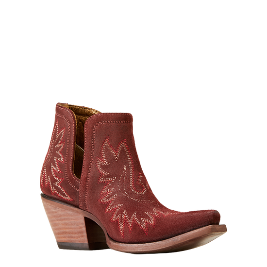 Ariat Ladies Dixon Merlot Suede Western Ankle Bootie 10046867