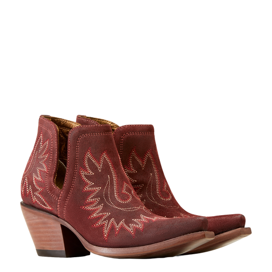 Ariat Ladies Dixon Merlot Suede Western Ankle Bootie 10046867