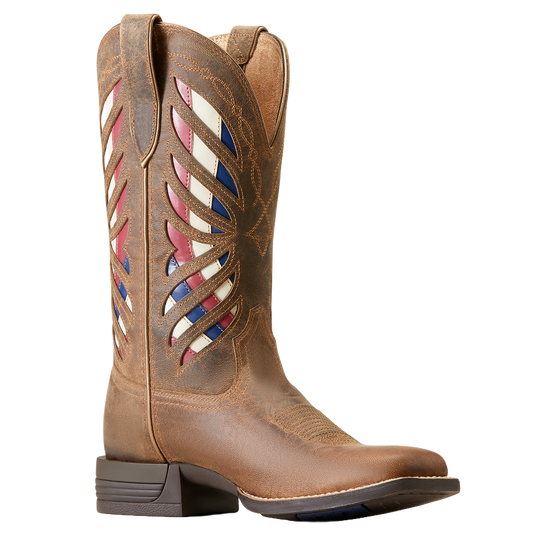 Ariat Ladies Longview Burlap Brown Leather Western Boot 10047055