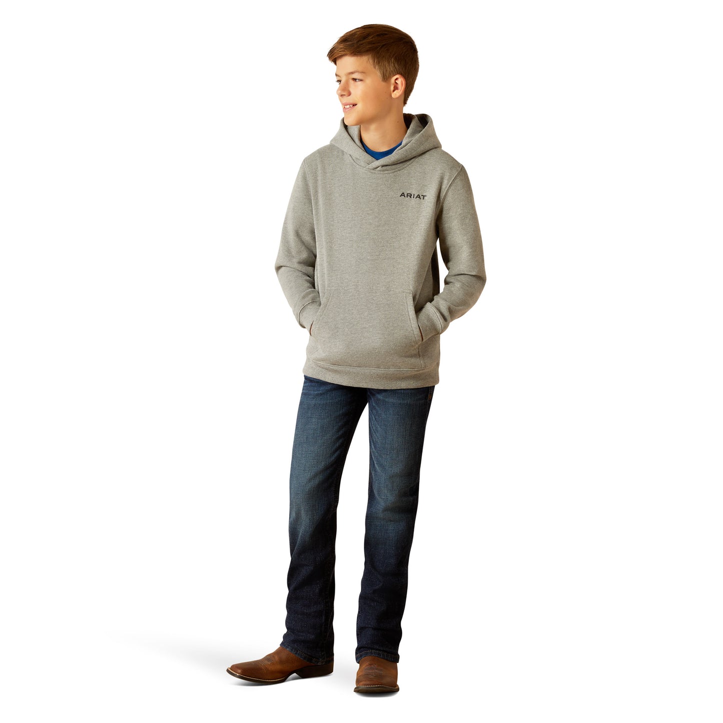 Ariat Youth Boy's Bold Hex Grey Heather Hoodie 10051982