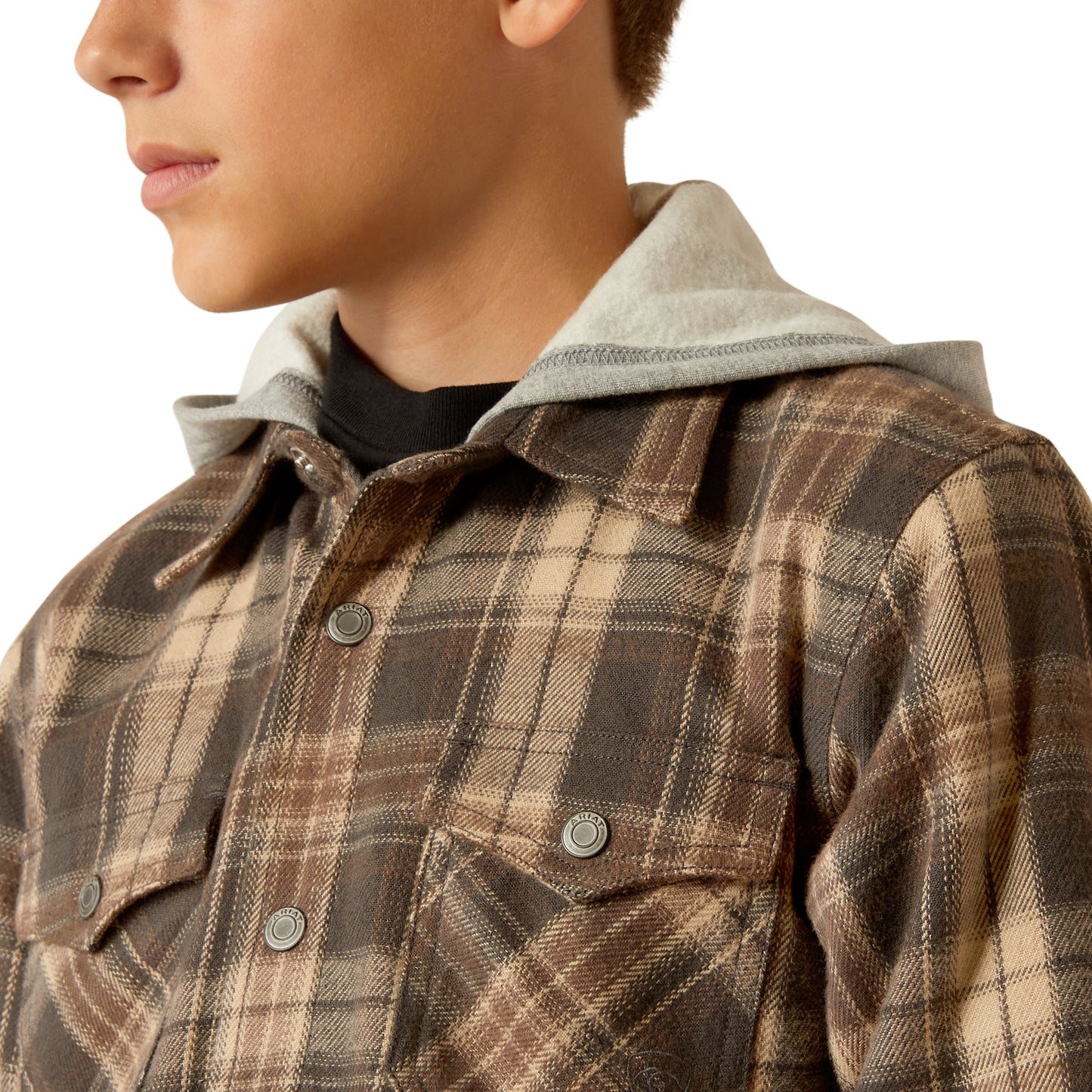 Ariat Youth Boy's Herbert Retro Flannel Cub Brown Shirt Jacket 10052352