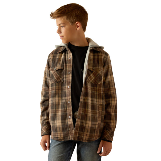 Ariat Youth Boy's Herbert Retro Flannel Cub Brown Shirt Jacket 10052352