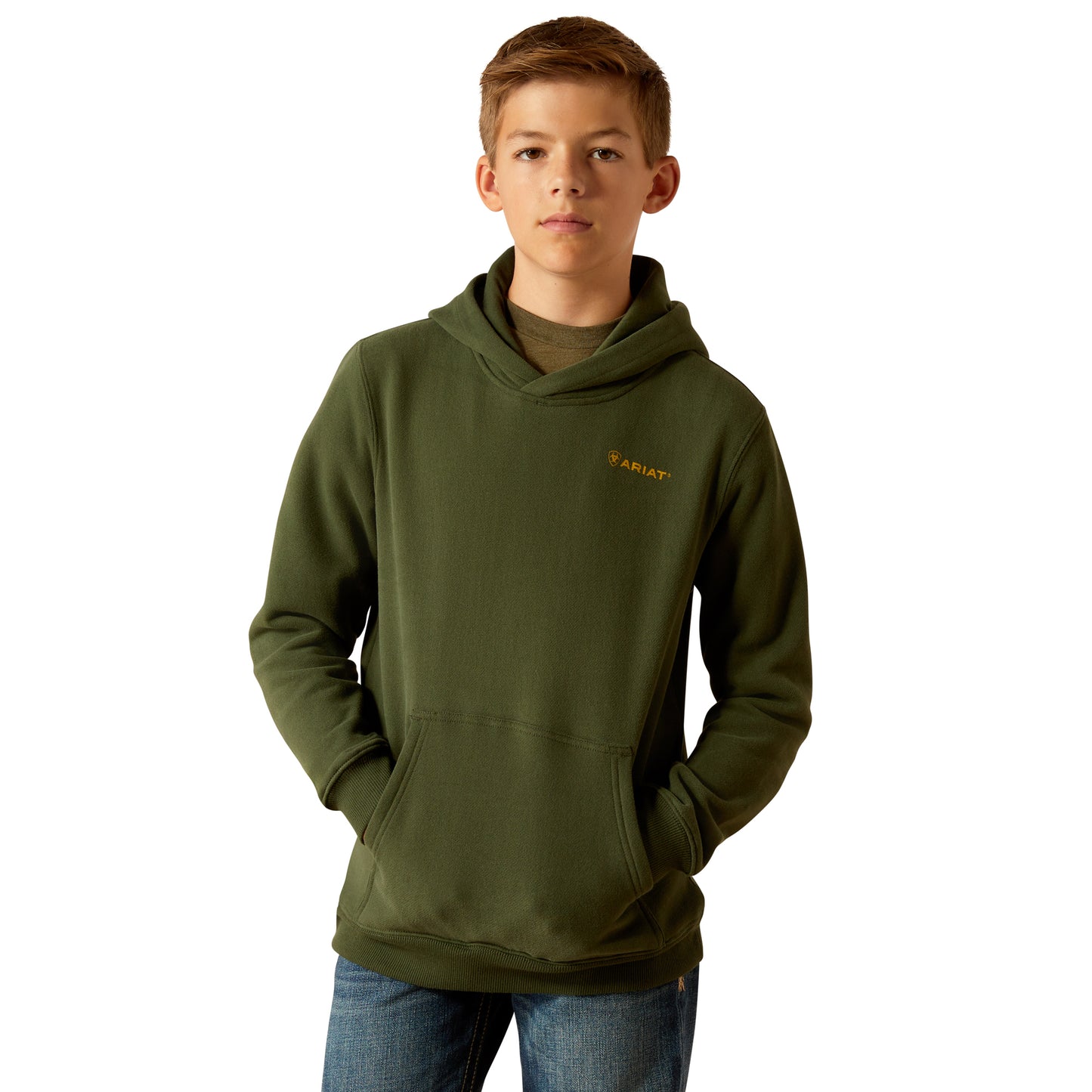 Ariat Youth Boy's Barbwire Skull Dark Green Hoodie 10052393