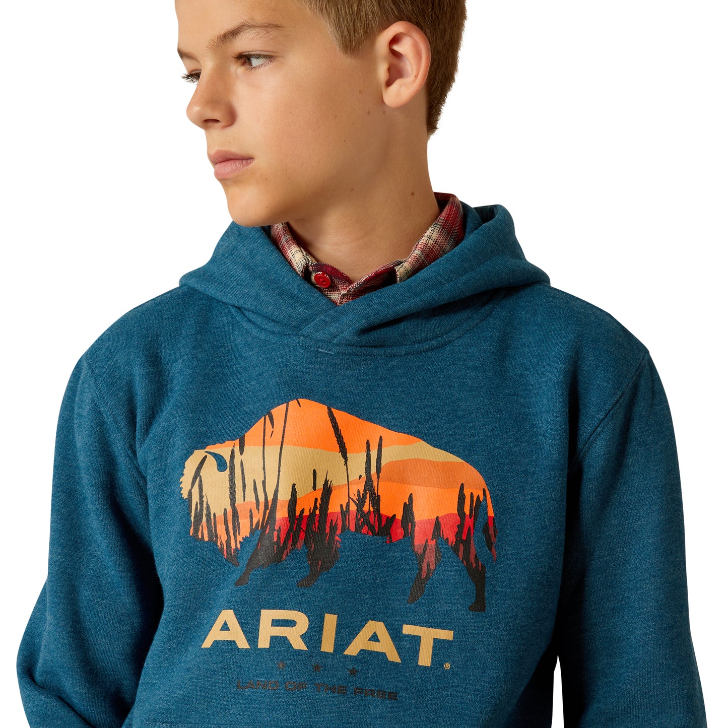 Ariat Youth Boy's Bison Plains Hydra Heather Hoodie 10052394