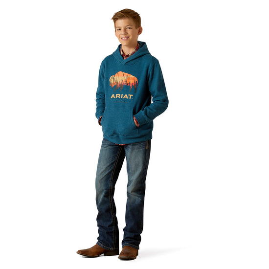 Ariat Youth Boy's Bison Plains Hydra Heather Hoodie 10052394