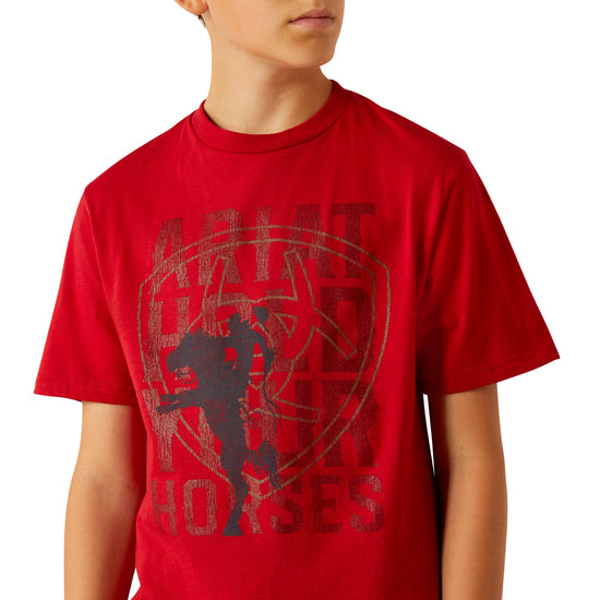 Ariat Youth Girl's "Hold Your Horses" Red T-Shirt 10052578