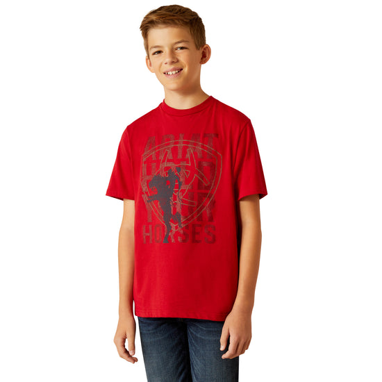 Ariat Youth Girl's "Hold Your Horses" Red T-Shirt 10052578