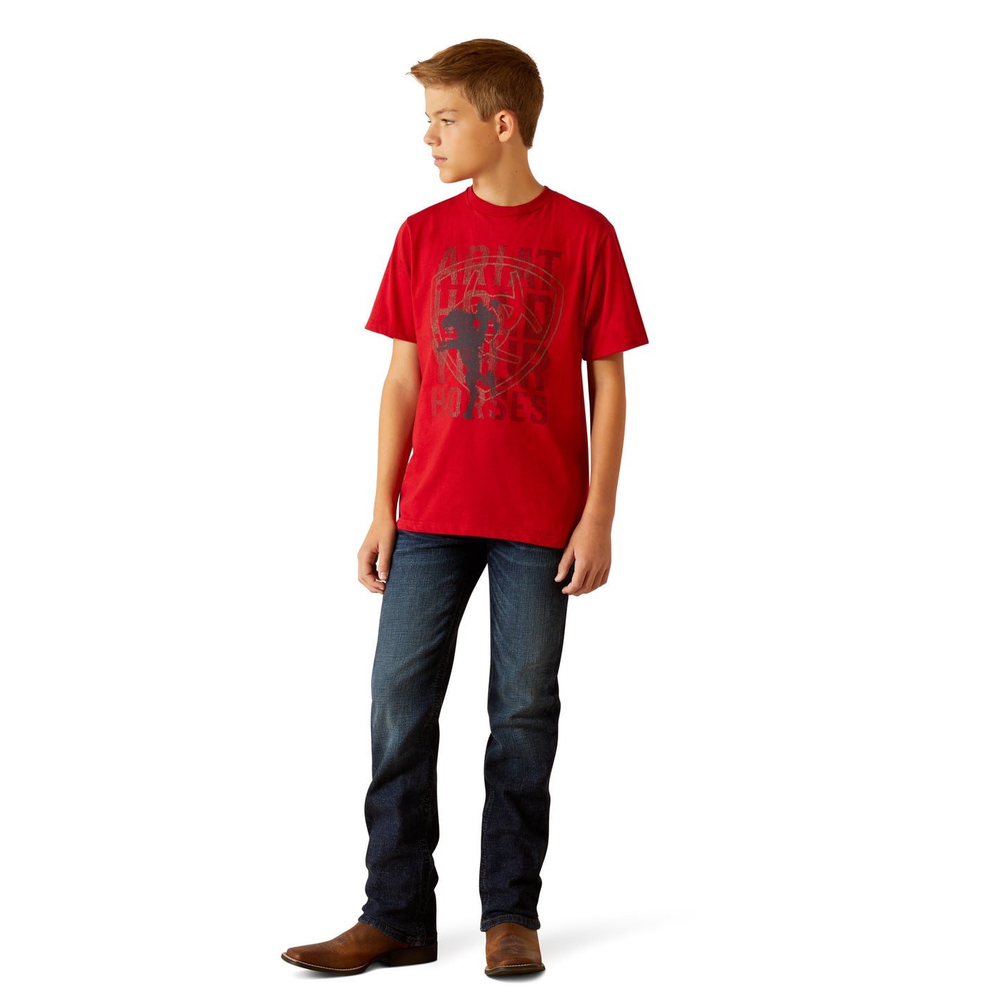 Ariat Youth Girl's "Hold Your Horses" Red T-Shirt 10052578