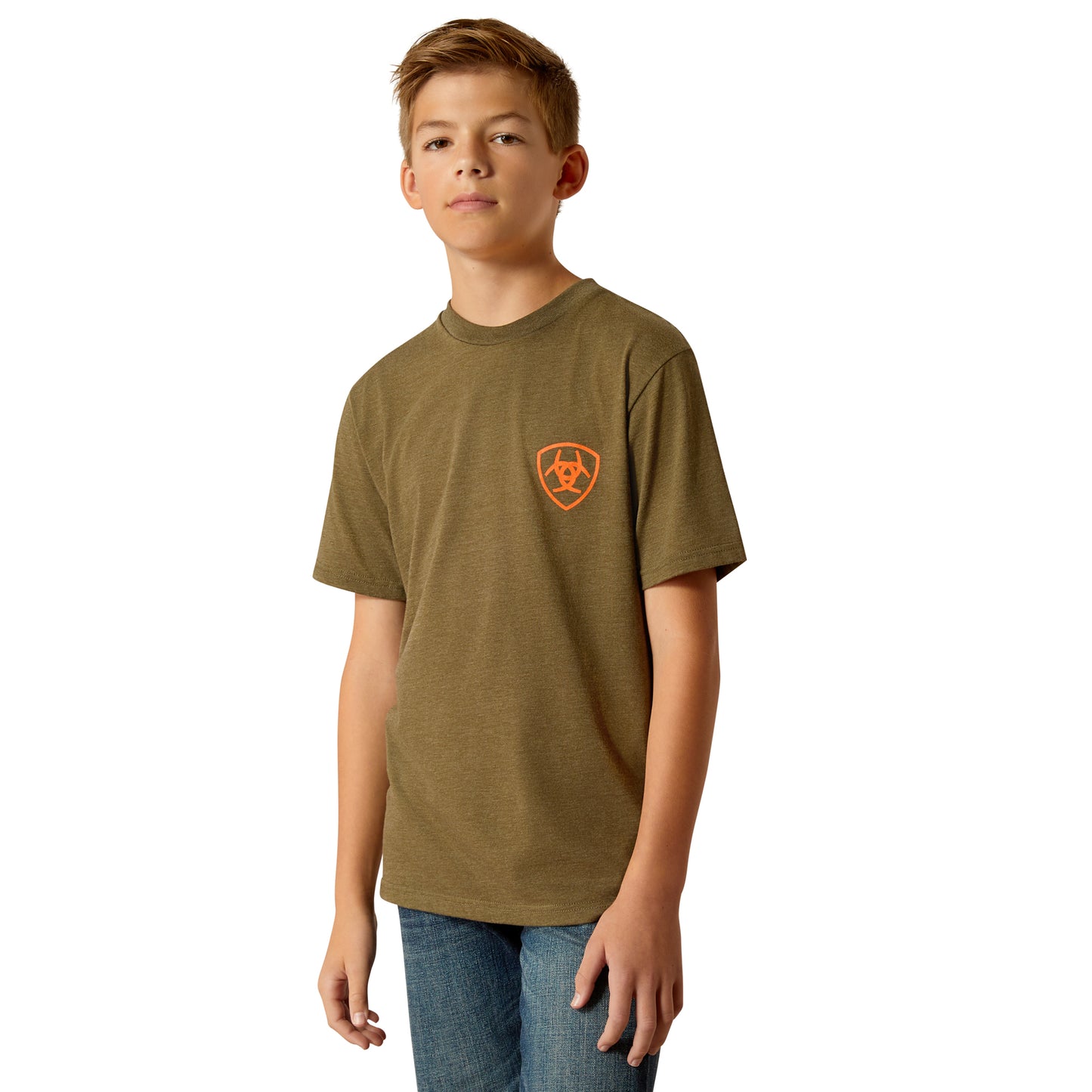 Ariat Youth Boy's Military Heather Grain Flag T-Shirt 10052579