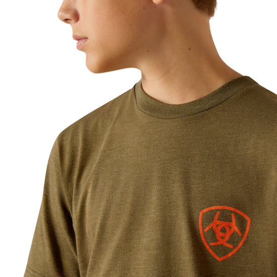 Ariat Youth Boy's Military Heather Grain Flag T-Shirt 10052579