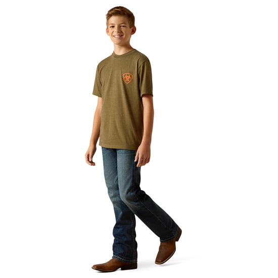 Ariat Youth Boy's Military Heather Grain Flag T-Shirt 10052579