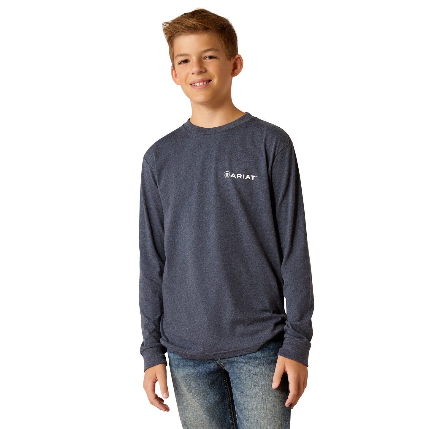 Ariat Youth Boy's American Original Circle Navy Heather T-Shirt 10052582