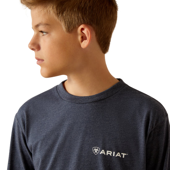 Ariat Youth Boy's American Original Circle Navy Heather T-Shirt 10052582